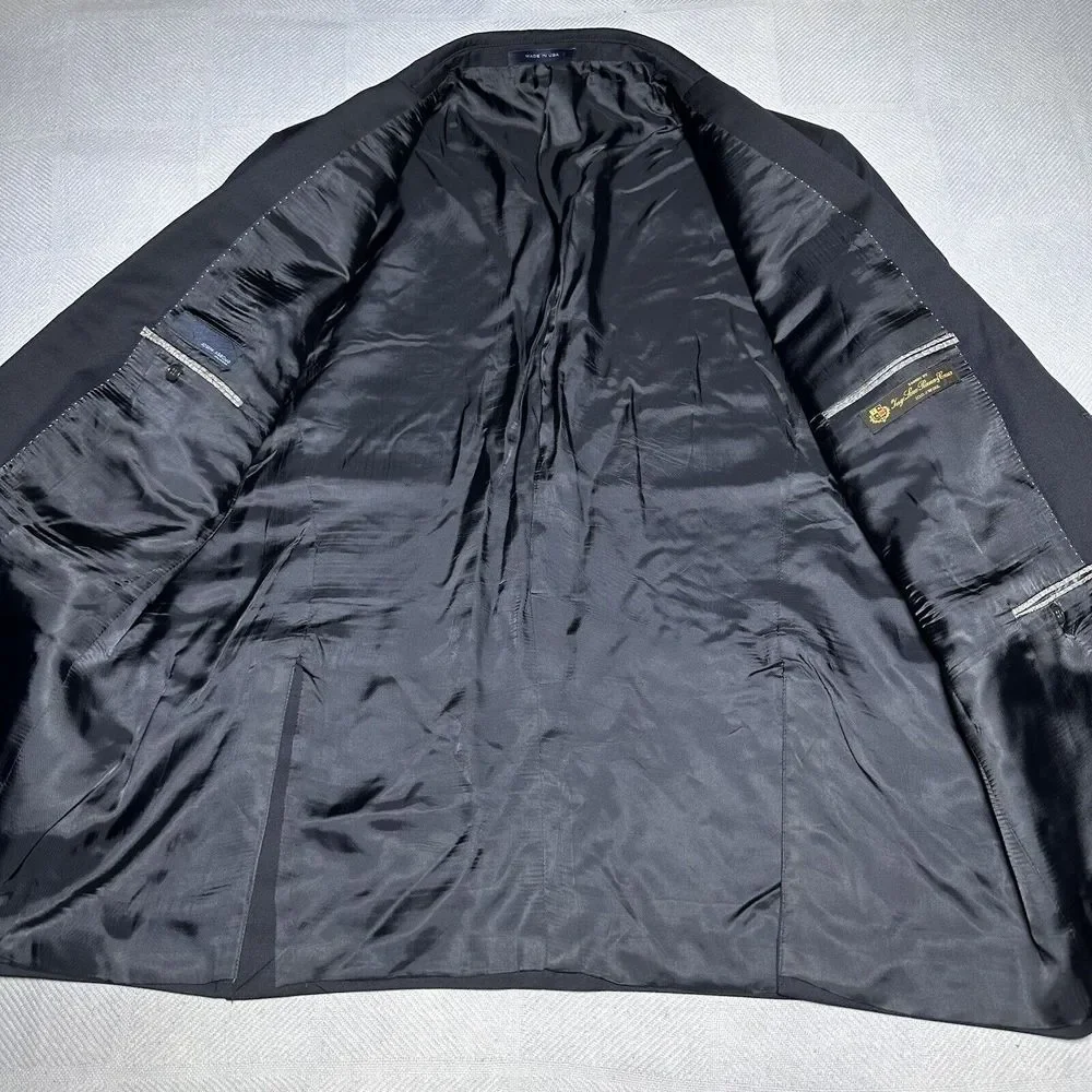 Joseph Abboud Loro Piano Wool‎ Dark Navy Two Button Blazer Jacket Men's Size 48R - Picture 4 of 16